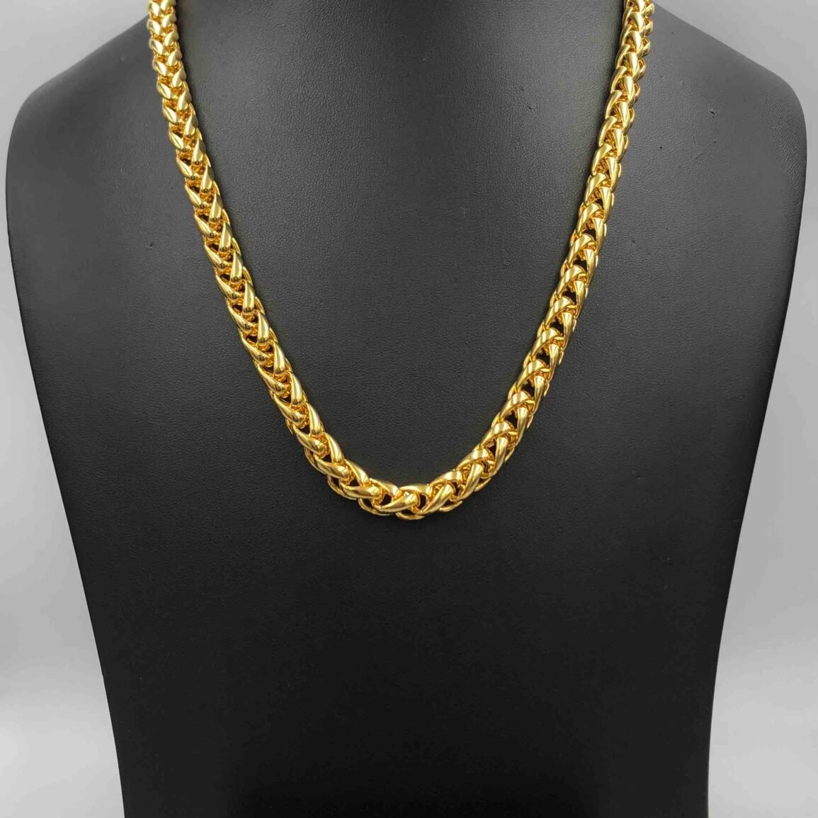 Gold-Plated Wheat Link Chain Necklace