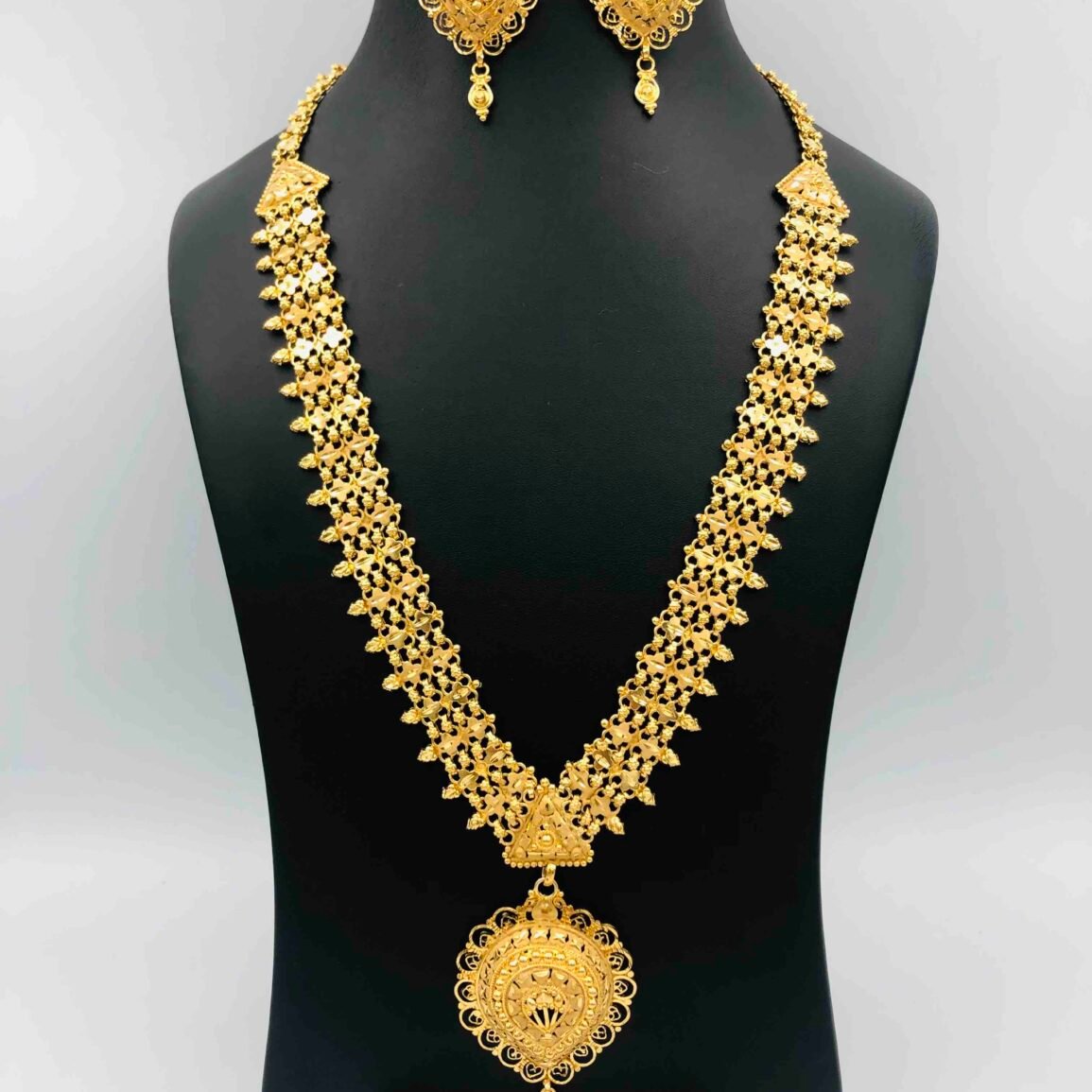 Gold-Plated Filigree Long Necklace